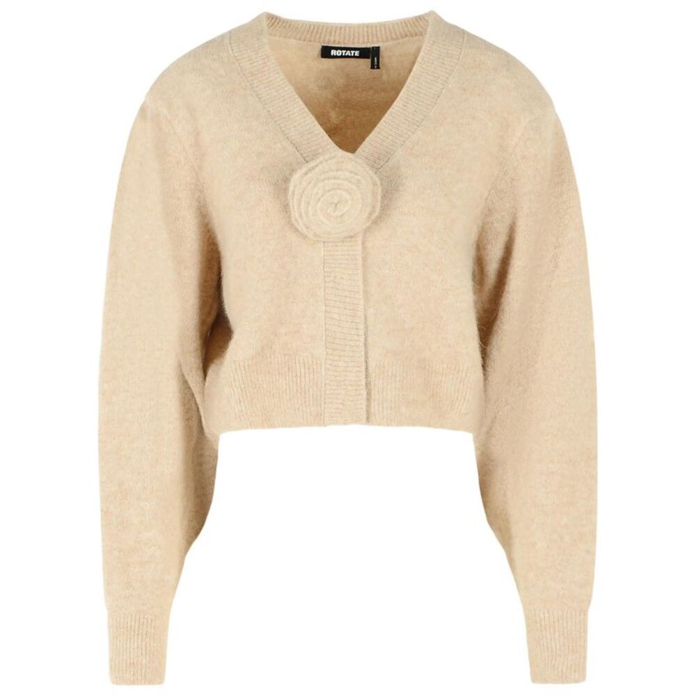 Rotate Beige Alpaca Blend Cardigan Women